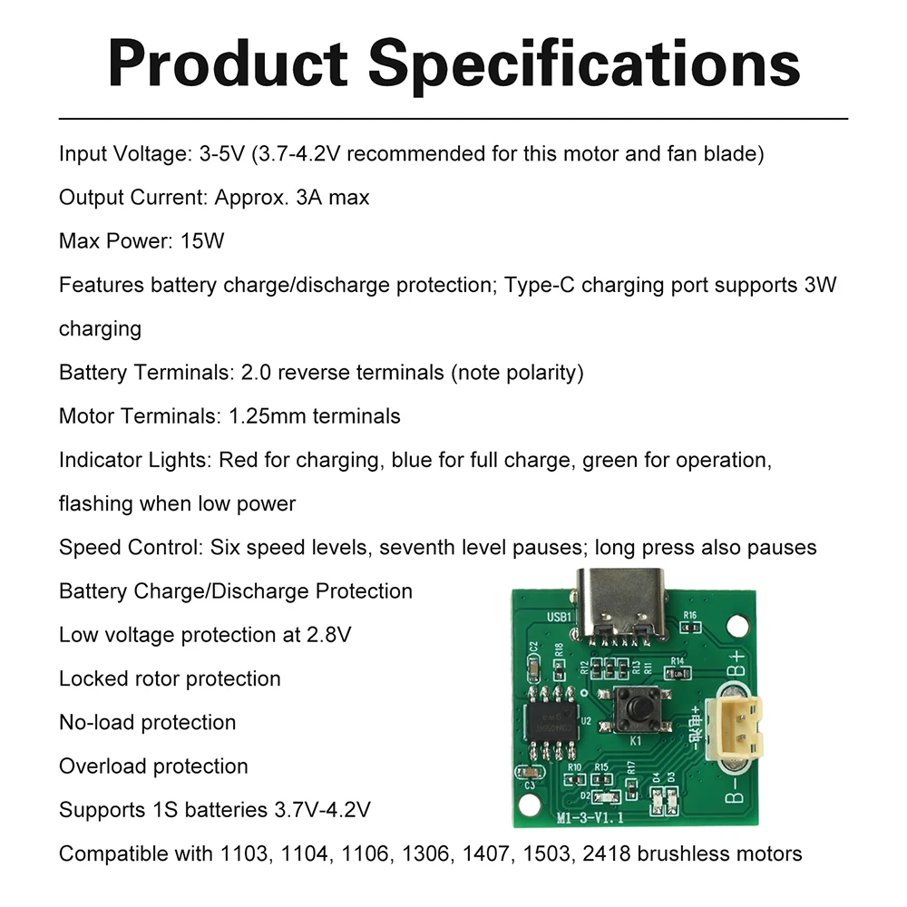 3-5 فولت 15 واط ماكس دفعة وحدة فرش السيارات محافظ مع أزرار 6 التروس تعديل موتور تيار مباشر سرعة تحكم مروحة التحكم #4