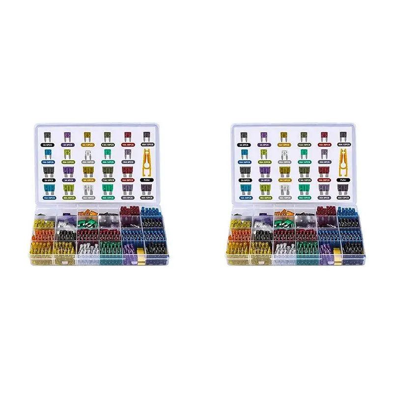 

A93E-600Pcs Car Blade Fuse Assortment Kit Auto Truck Automotive Medium Small Fuse Mixed Motorcycle Circuit Fuse With Box