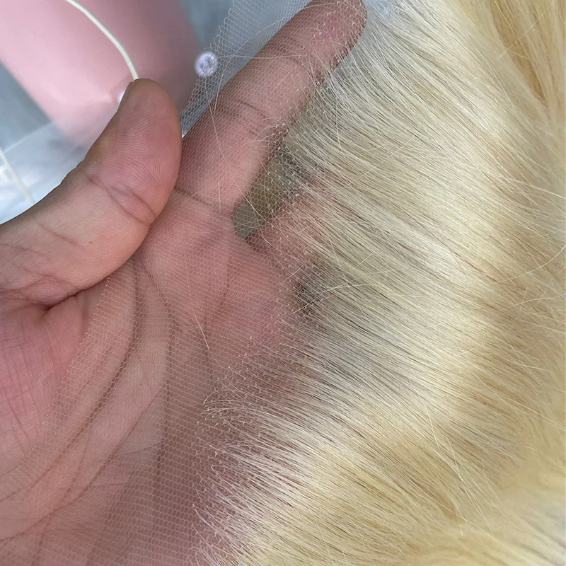 Blonde 22 Inch 13x4 Lace Frontal 613 Straight Body Wave Transparent Lace Frontal Pre Plucked Brazilian Virgin Hair Full End
