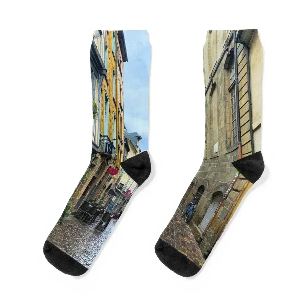 

French Village Street Socks valentine gift ideas christmas stocking Stockings man Stockings Men Socks Women's