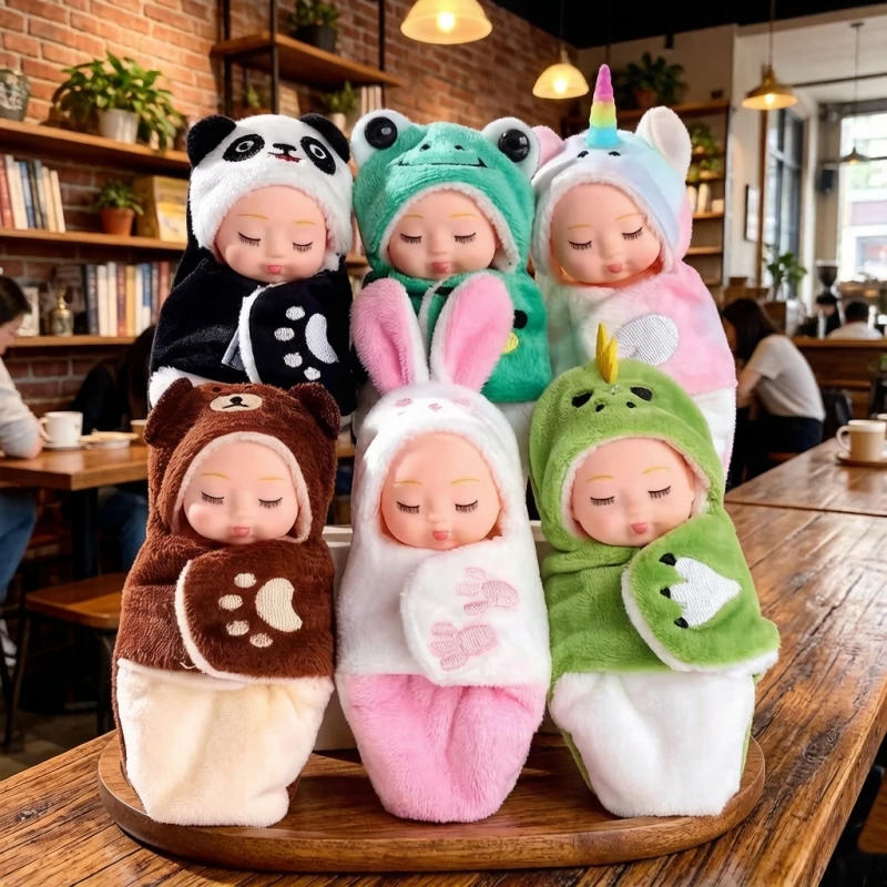 Cute Reborn Doll Mini Sleeping Baby With Clothes Accessories Simulated Animal Series Movable Doll Children's Toy Birthday Gift
