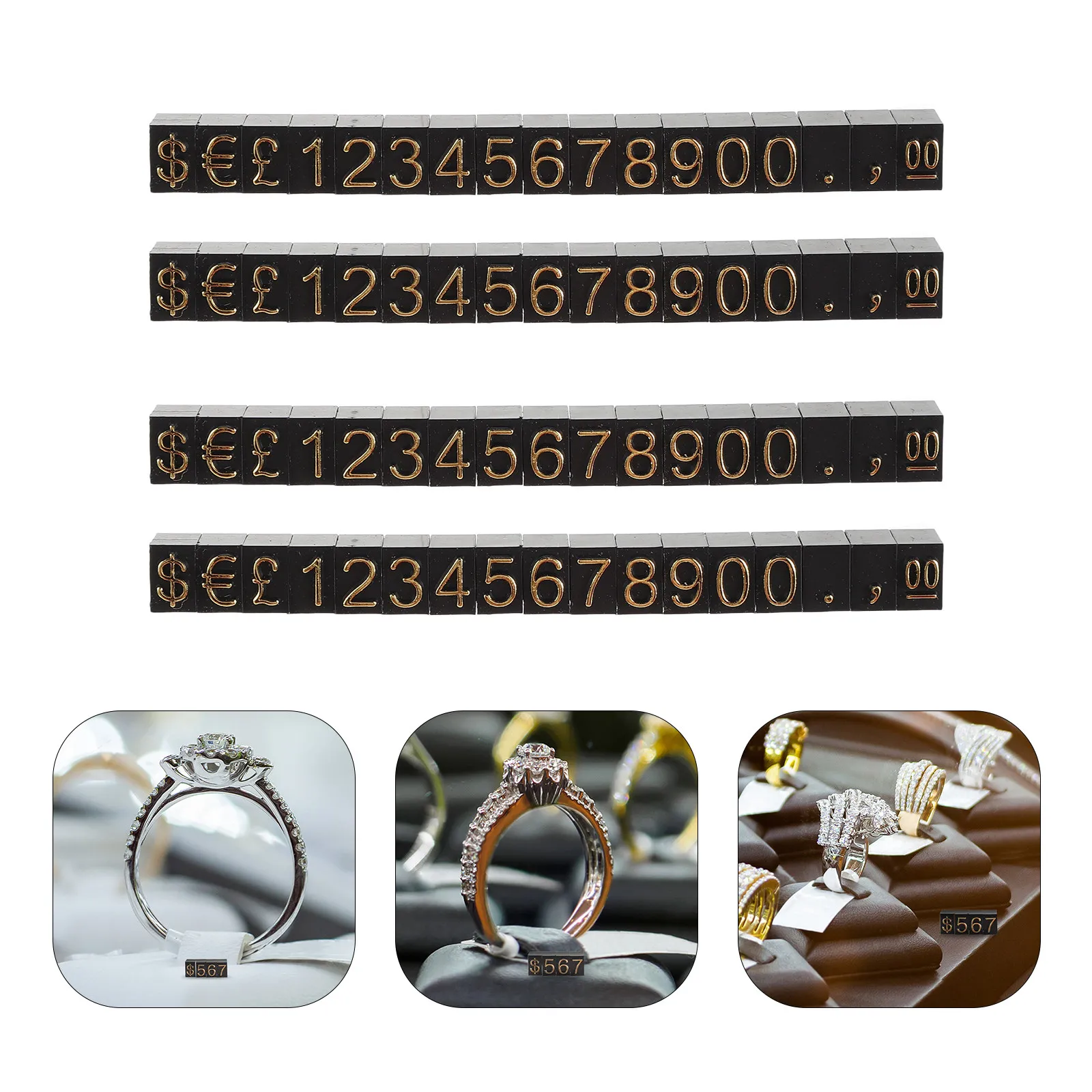 

Набор из 5 ценников-кубиков для ювелирного магазина, регулируемые цифры и буквы, прочные пластиковые ценники для розничной торговли, подставка для демонстрации на прилавке