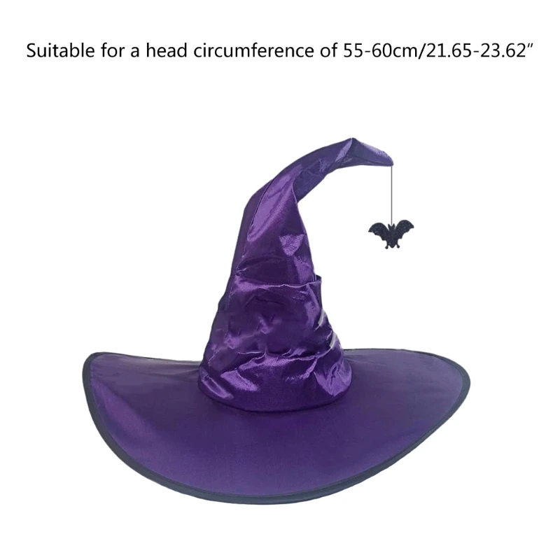 Halloween Witch Hat Wizard Homens Mulheres Chapéu Torto Traje Cosplay Aranhas