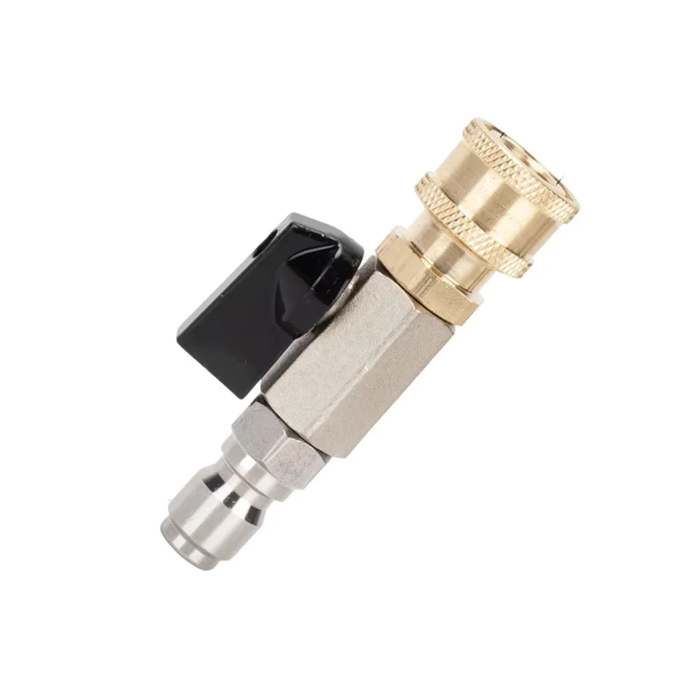 1Pcs Brass Washer Hose Quick Connector Stainless Steel Electroplated Finish High Pressure Washer Fitting Detachable Metal Handle