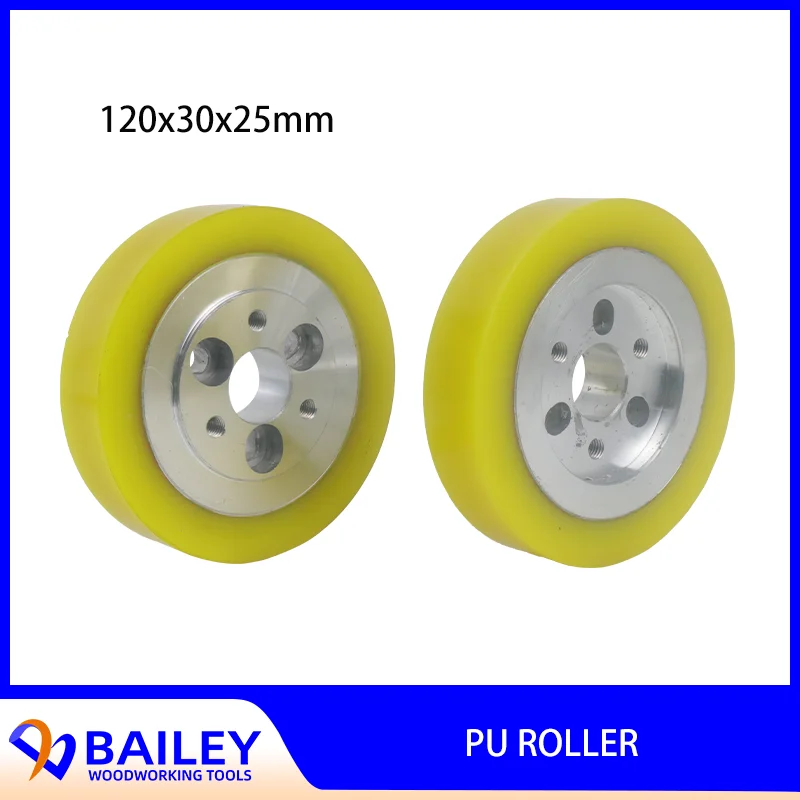 

BAILEY 1Pair 120x30mm PU Feeding Roller Four Sides Planer Rubber Wheel for Feeding Machine Woodworking Tool Accessories