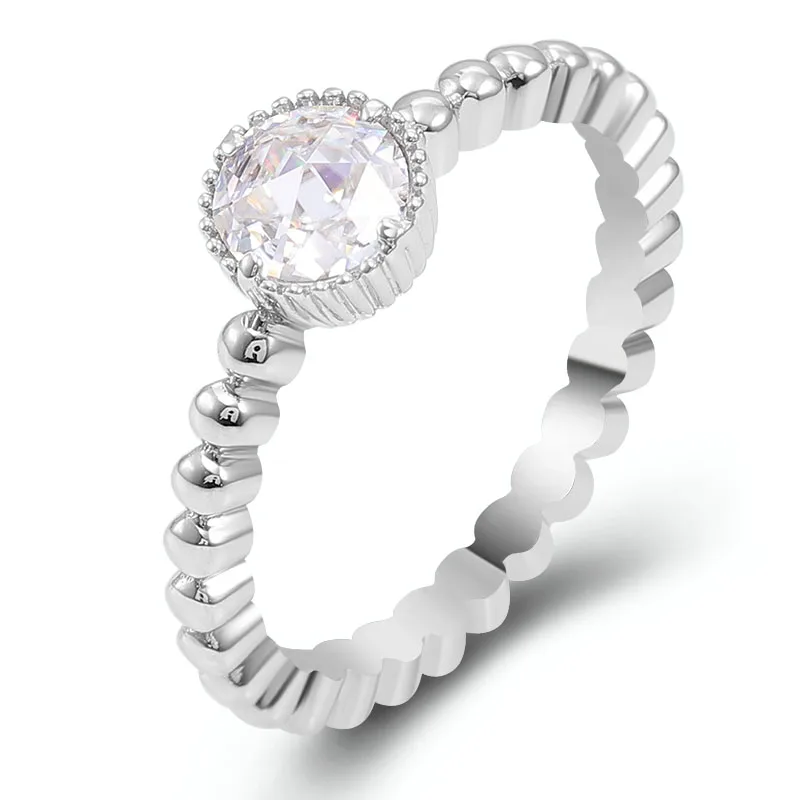 

Antique Design 0.5ct Rose cut Moissanite Solitaire Ring 925 Sterling Silver Vintage Retro Women’s Daily wearing Band