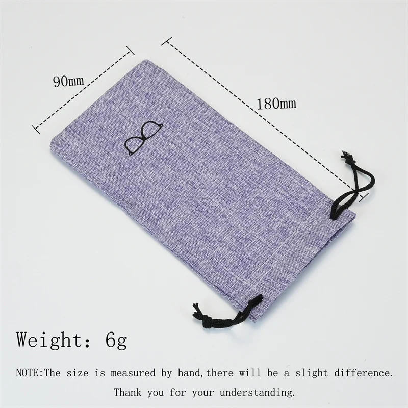 5/10/20 قطعة رمادي المحمولة كيس قماش الكتان لحقيبة النظارات الشمسية متعددة الوظائف النظارات البصرية النظارات الحبل أكياس القماش #2