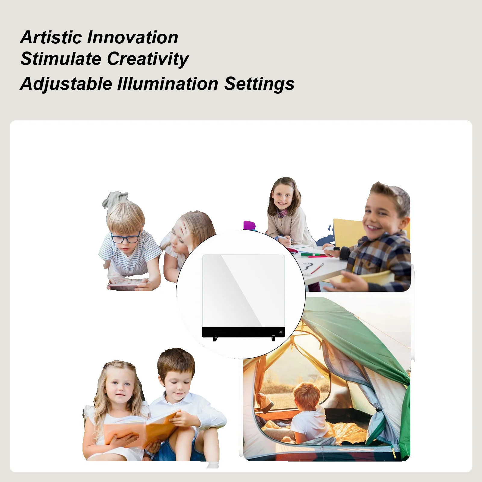 LED-tekentafel voor kinderen Oplaadbare 4-modi Berichtmat Uitwisbaar LED-prikbord met 7 markeringen voor jongens Meisjes School