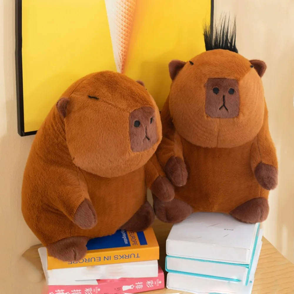 Decoração de casa diy cabelo capivara brinquedo de pelúcia dos desenhos animados macio capibara anime brinquedo fofo bonito criativo capivara boneca de pelúcia natal