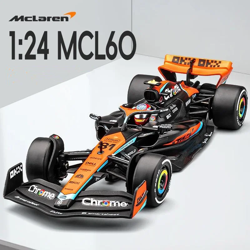 1:24 MCL60 2023 4# Lando Norris P2 British GP Mclaren F1 #81 Oscar Piastri Diecast Race SuperCar Model Competition Vehicles Toys