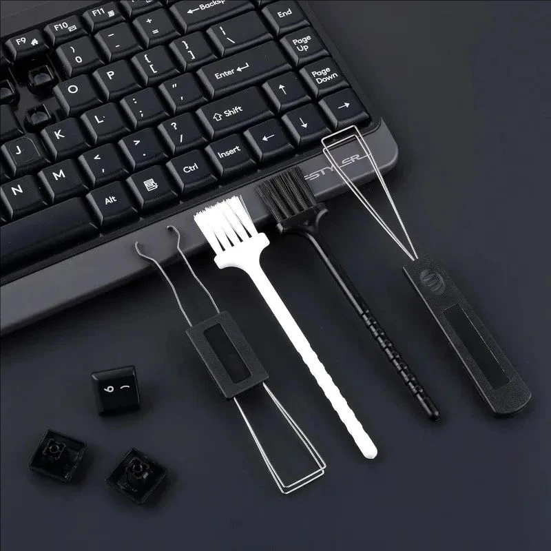 Cepillo de limpieza de teclado de piezas, extractor de teclas, soplador de polvo de aire, tapa de tecla mecánica, removedor de eje, Kit de limpiador de auriculares de ordenador, 5/1