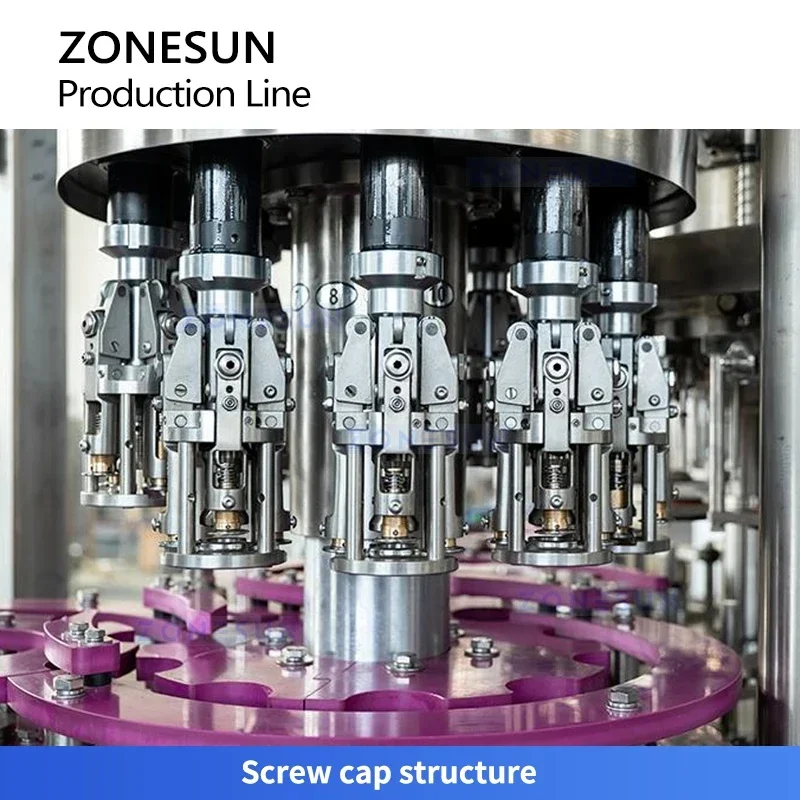Zonesun ZS-XFCL12 آلة تعبئة وتغطية الزجاجات الزجاجية عالية السرعة آلة قطعة واحدة