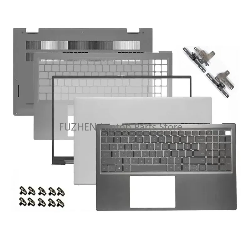 

For Inspiron 15 Pro 5510 5515 P106F LCD Back Cover 0CHFVW Bezel Hinges Palmrest Upper Cover 06P0TG Bottom Case