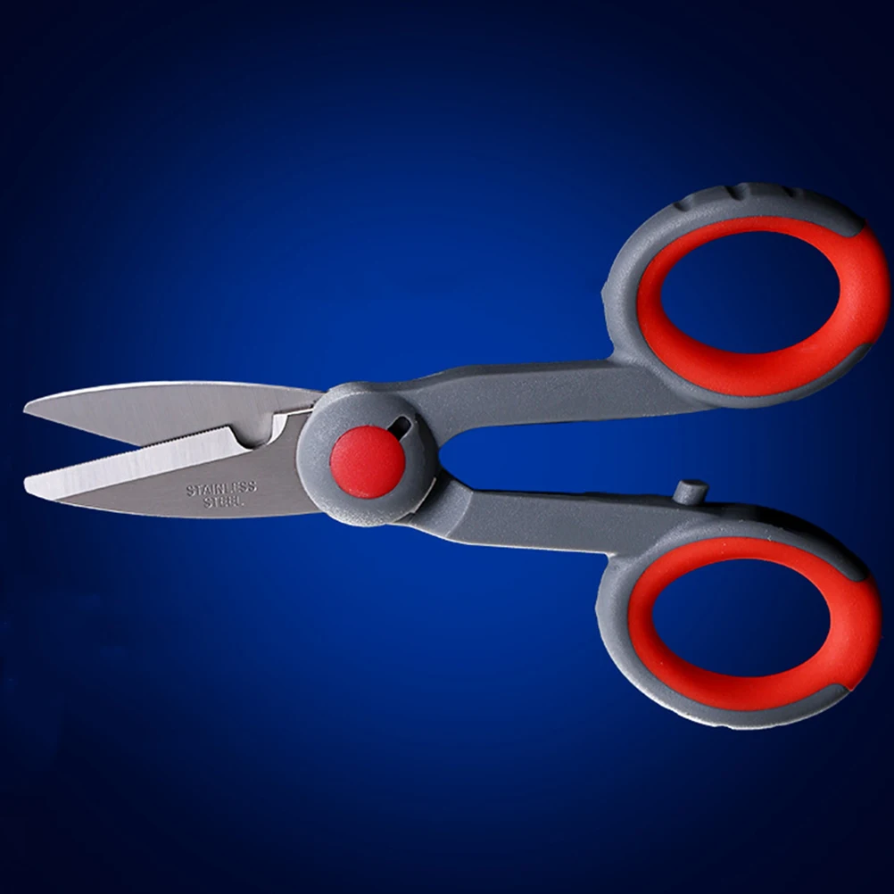

Razor Scissors Fishing Stainless Steel Serrated Tool Effortless Cutting Braided Line Heavy Duty Blades Non Slip Grip Handles