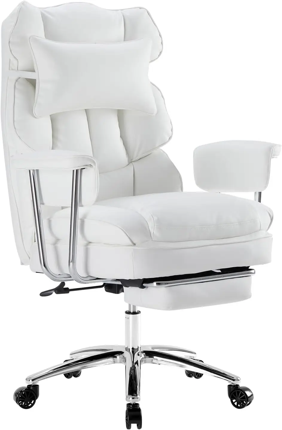 

Executive Home Office Desk Chair - Ergonomic Big Tall High Ba With Footrest & Lumbar Support, Reclining Height Adjustable,