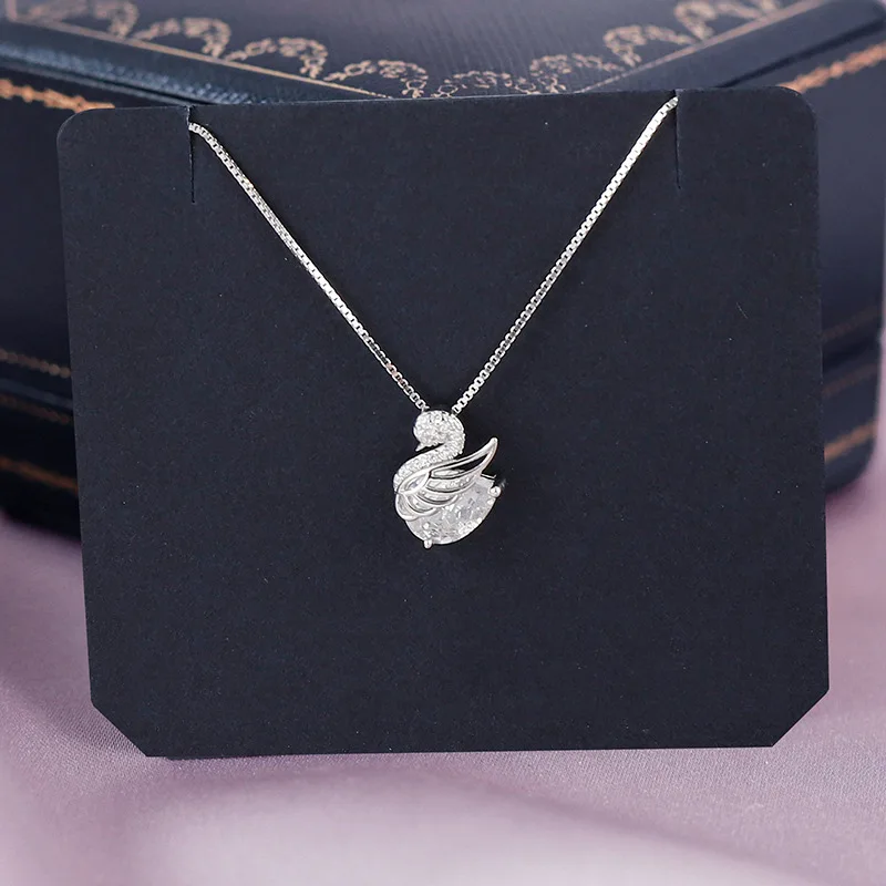 Moda strass cisne pássaro pingente colar para mulheres elegante zircão cisne gargantilha corrente festa de escritório jóias senhora amigo presentes