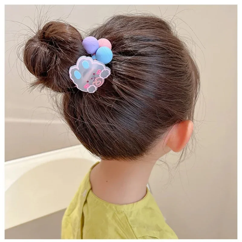 Bandes de cheveux élastiques pour enfants, cravates mignonnes pour enfants, accessoires de cheveux de princesse pour filles, vêtements de sauna pour bébé, nouvelle série de dessins animés, 1PC