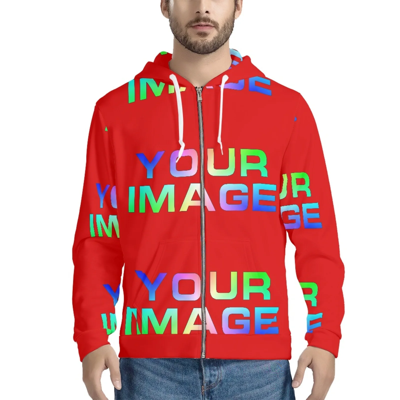 Zipper Hoodies Autumn Winter Men's Long Sleeve Hooded Sweatshirt Male Outfit Sportwear Loose Fit Clothes Custom Print On Demand