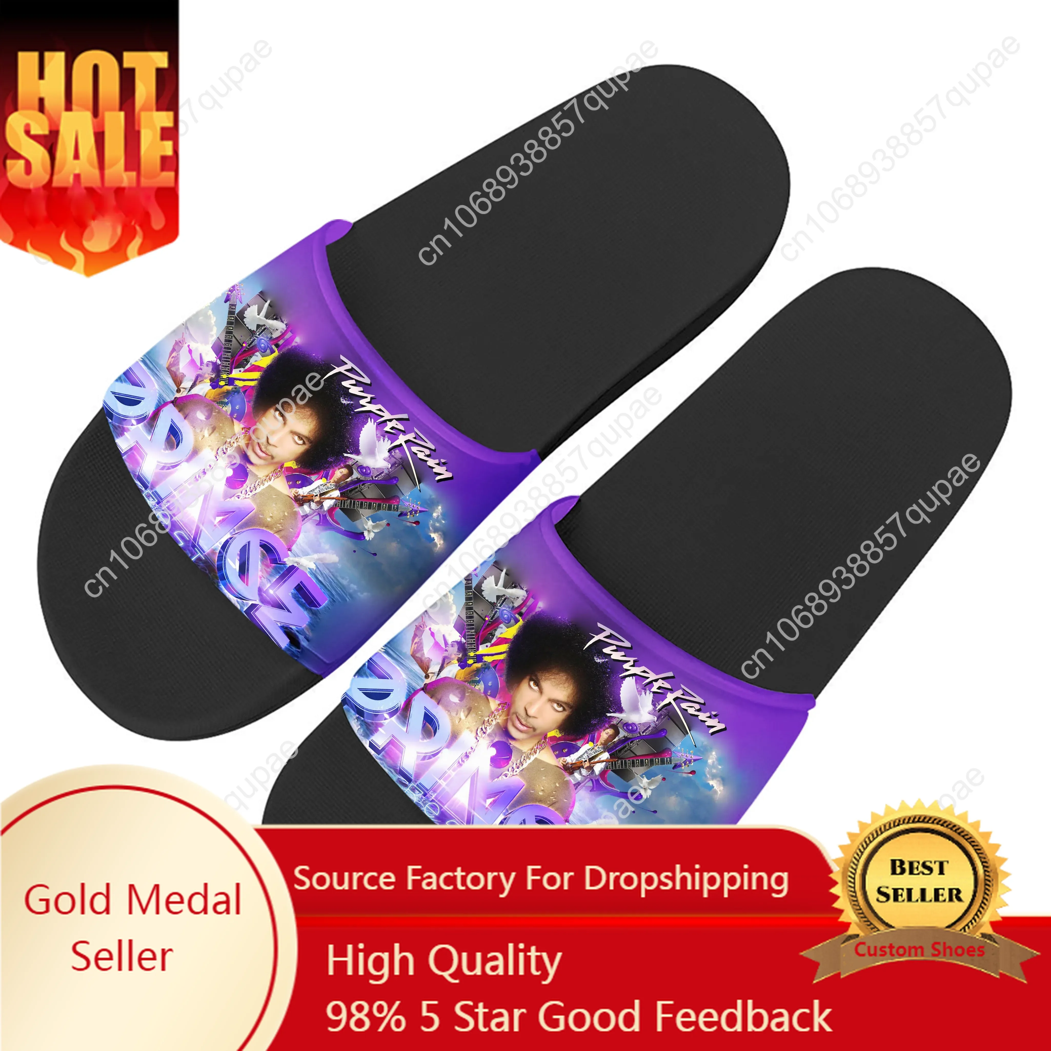 

Prince Rogers Nelson Singer Slippers Home Water Shoes Men Women Teenagers Beach Pool Sandals High Quality Custom Summer Slipper