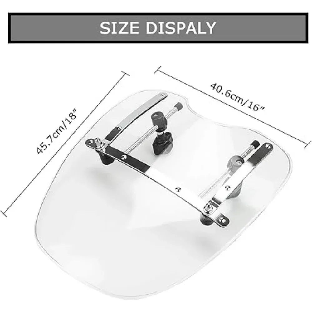 الزجاج الأمامي للدراجات النارية مقاس 18 بوصة × 16 بوصة عالمي لملحقات ركوب الخيل مقاس 7/8 بوصة و1 بوصة #4