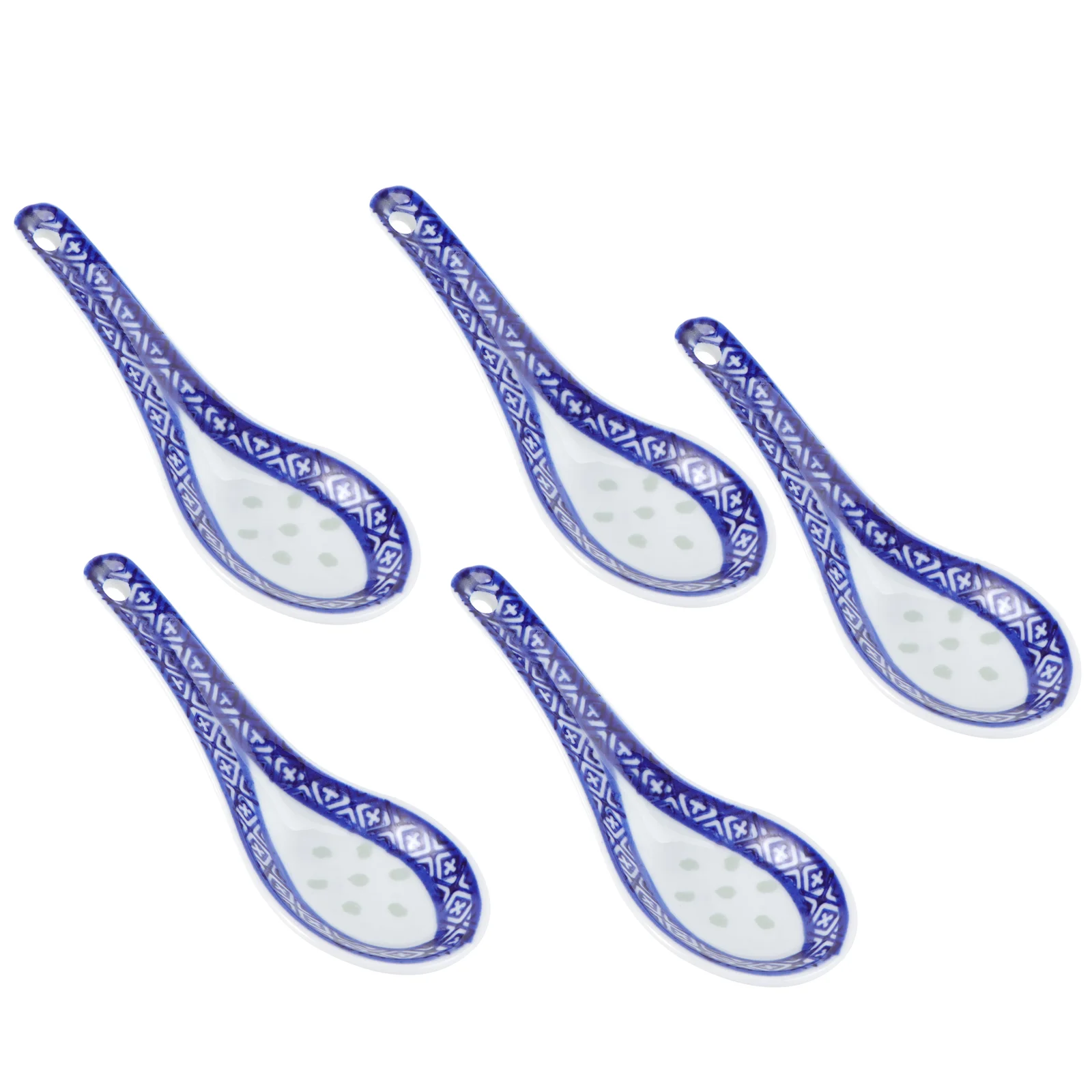 

5 Pcs Ceramics Baby Soup Ladle Asian Noodles Multi-function Chinese Style Scoop Spoon