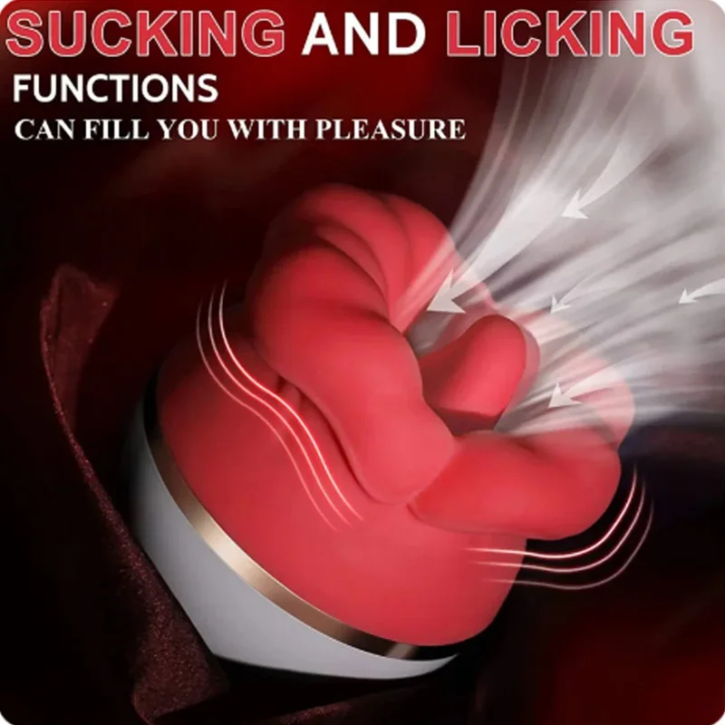 Red lip rose silicone vibrator, vaginal tongue licking, masturbation, Clitoris stimulator, G-spot massager, female adult sex toy