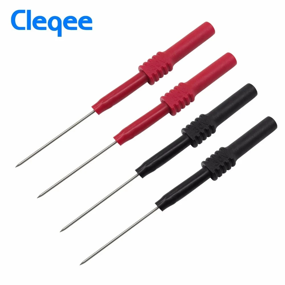 Imagem -03 - Cleqee P5009 10 Pcs Macio Pvc Isolamento Piercing Agulha Não-destrutivo Multímetro Teste Sondas Vermelho Preto