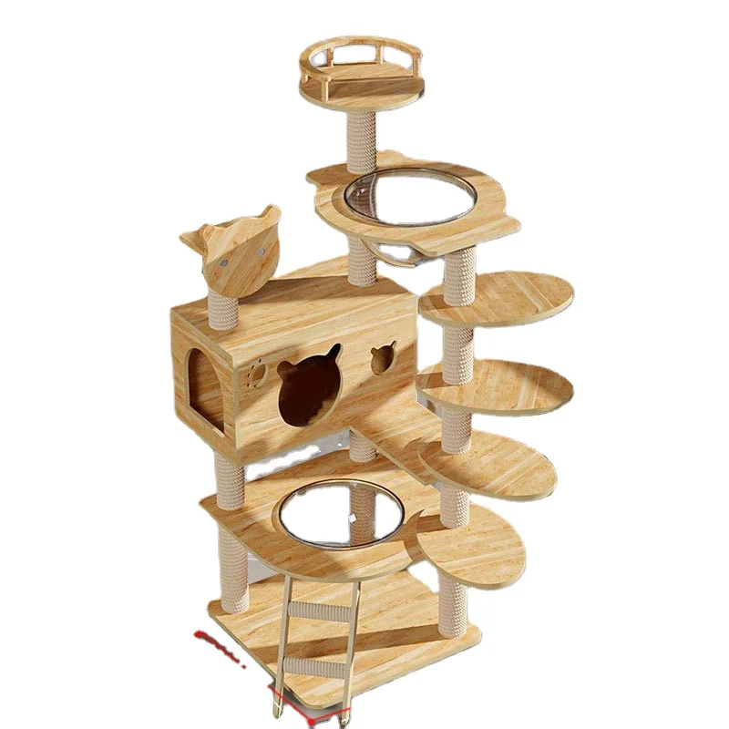 Hot selling solid wood cat climbing frame oversized cat tree 2