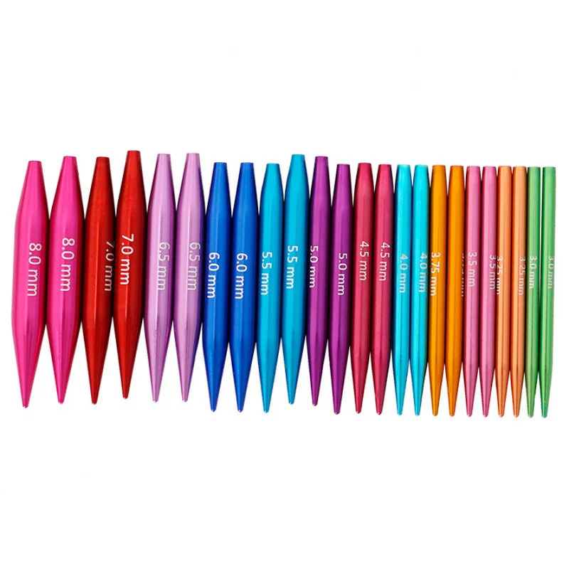 Aluminum Interchangeable Circular Knitting Needle Set Sleeves Necklines 5.5 cm