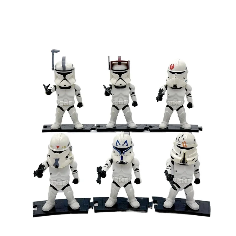 6-ピース-セットスターウォーズアクションフィギュアコレクタブルダースベイダー帝国ストームトルーパーモデル装飾品かわいいおもちゃアクセサリー