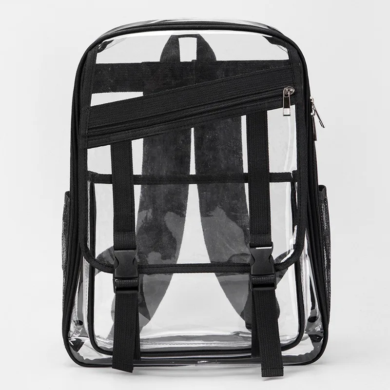 Fashion PVC Transparent Backpack Unisex Casual Clear Daypack Student School Bags Outdoor Waterproof Sports Travel Beach Rucksack