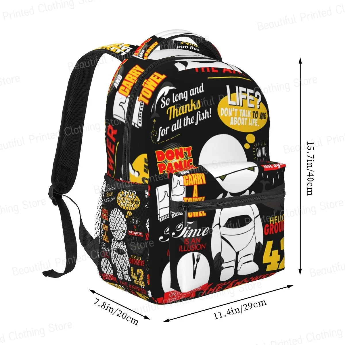 hiking Backpacks Leisure Computer Backpack Hitchhikers Guide To The Galaxy 1 Boys Girls Bookbag Portable Versatile Backpack