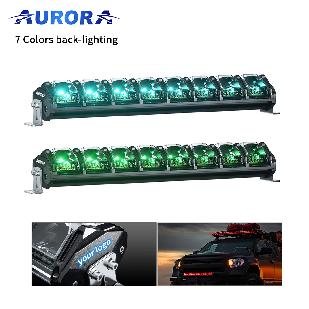 

Hot Sale Aurora New Goods 20 Inch Evolve Led Light 9 36V IP68 off Road Dimmable RGB Light bar