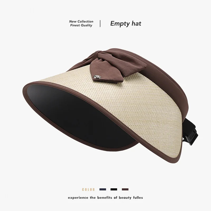 Summer UV-protective wide-brimmed women's cycling cap, versatile open-top hat for outdoor travel