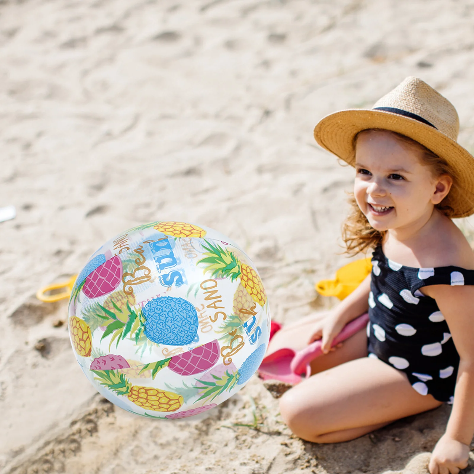 3 قطع من كرات الشاطئ القابلة للنفخ على شكل مخلوق البحر، تصميم ملون شفاف، رائع للأنشطة الخارجية الممتعة لحفلات حمام السباحة الصيفية