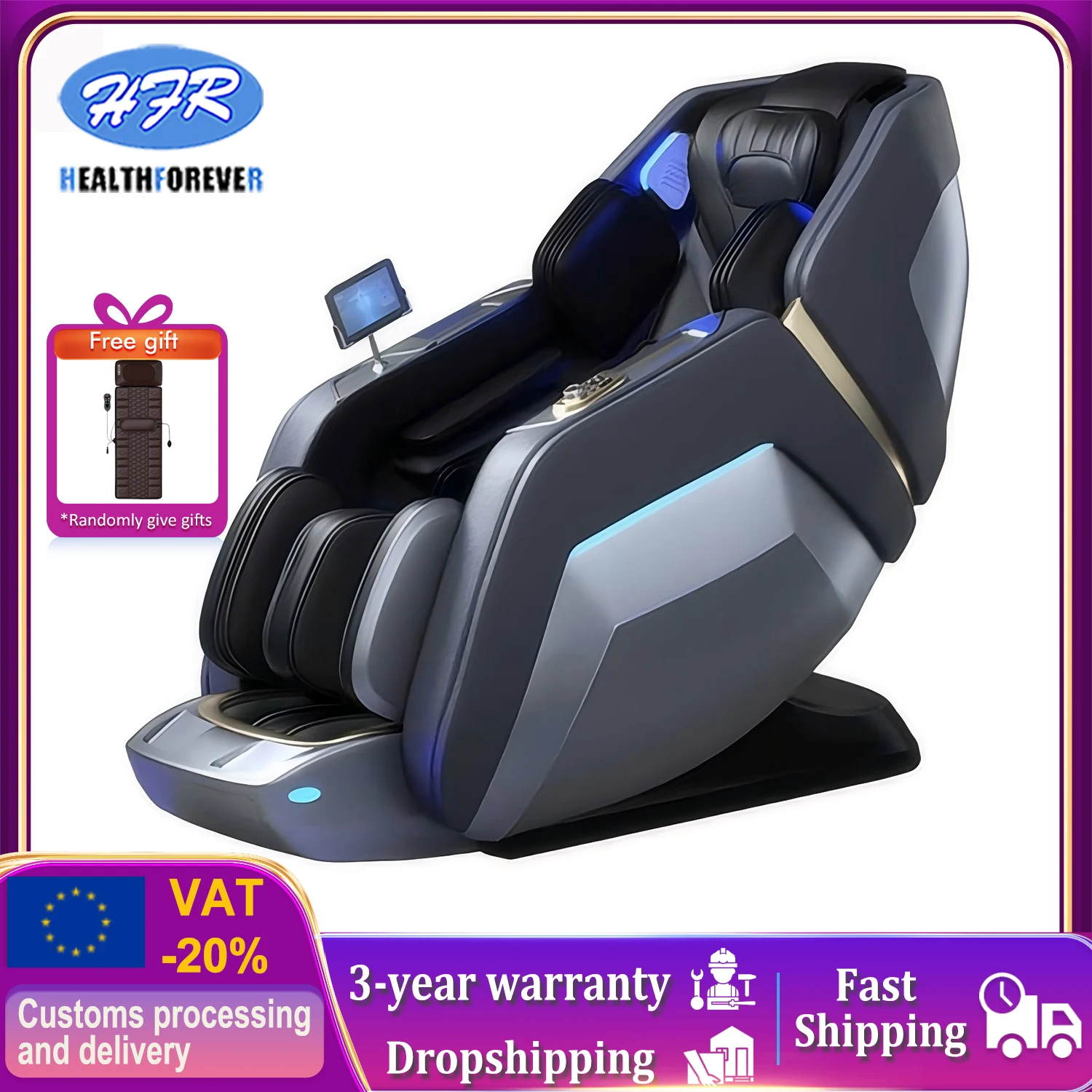 

2025 Luxury Zero Gravity Massage Chair with Bluetooth for Office Family Air Compression massage chairs full body 4d zero gravity