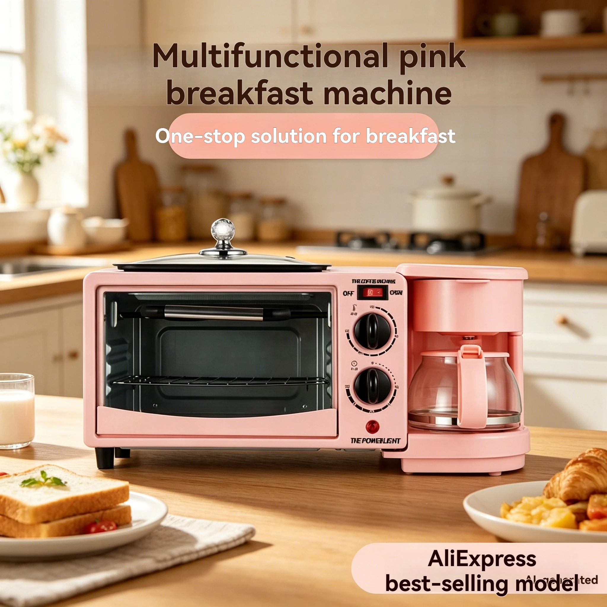 CANDIMILL Multifunctional Home Use 3-in-1 Breakfast Appliance Factory Direct Sale Electric Oven Egg Tart Machine