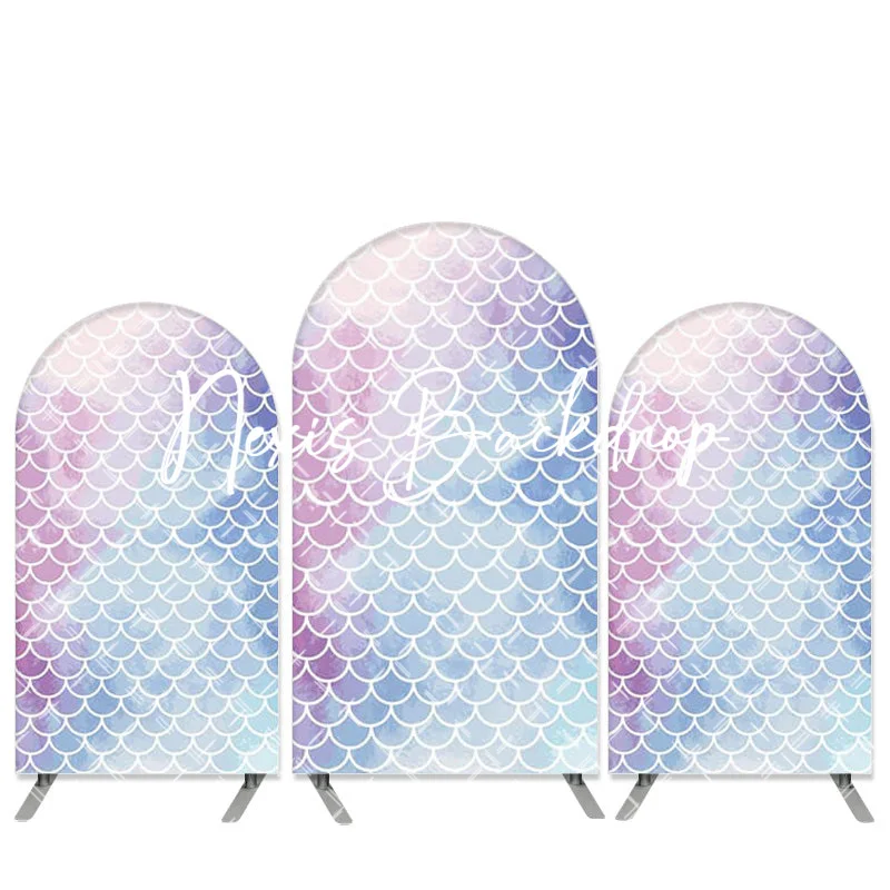 

Light Gradient Mermaid Backdrops for Girls Birthday Glitter Scales Princess Baby Shower Party Decorations Photo Booth Banner