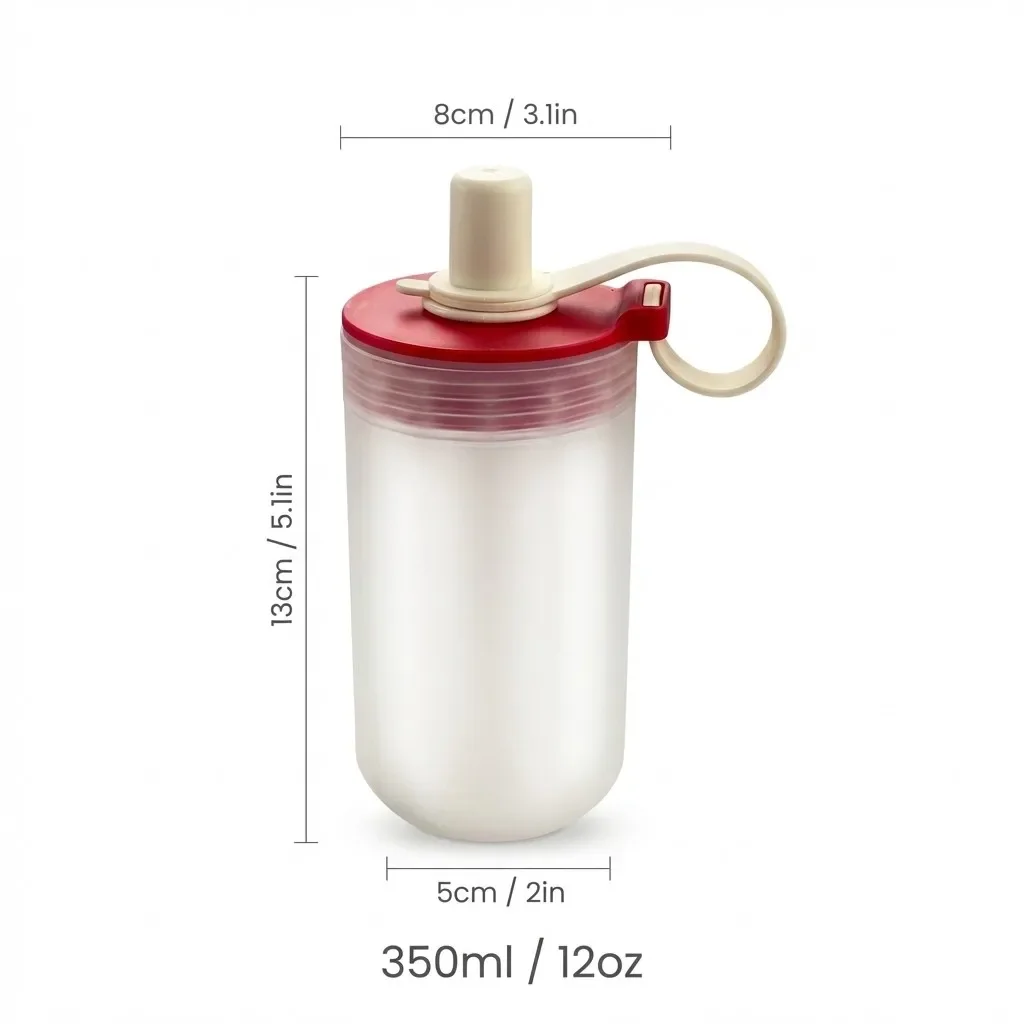 350/550 ml draagbare plastic waterbeker met handvat en rietje, herbruikbare beker, hittebestendig, lekvrij, geschikt voor melk, koffie en andere dranken.