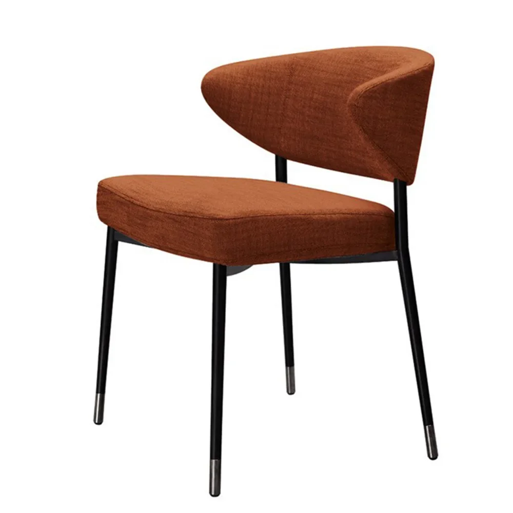 Nordic wrought iron soft bag dining chair, chain restaurant cafe milk tea shop casual dining chair, hotel negotiation chair 5