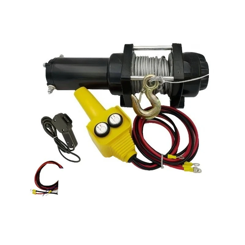 Professional 4500-pound electric vehicle winch High-quality 12v/24v automotive wire winch with remote wireless control