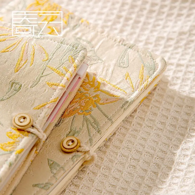 A6 A5 6穴ルーズリーフノート、3D花柄ファブリックカバー付き日記帳、詰め替え用紙付き、取り外し可能なバインダー、学生へのギフト