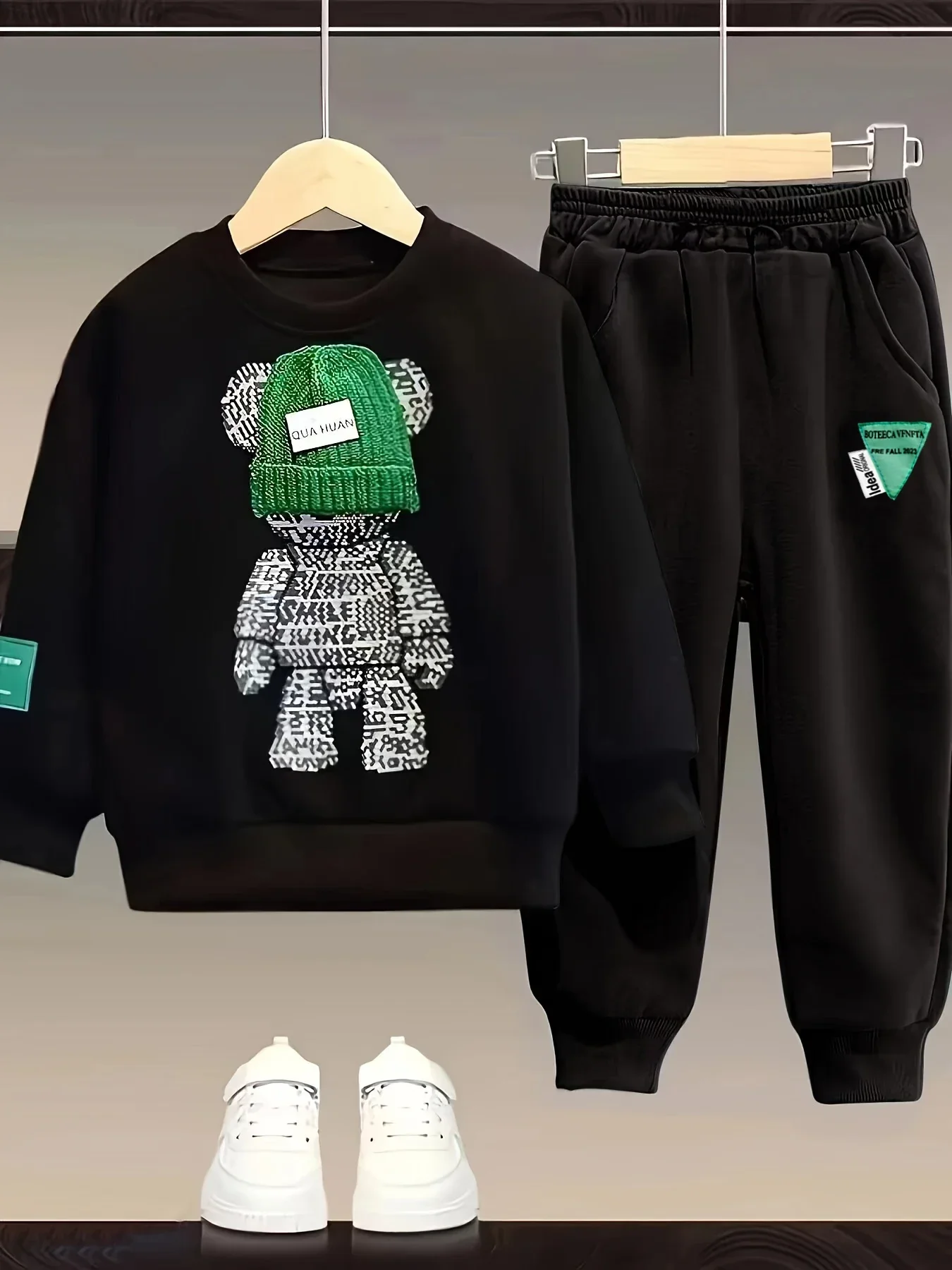 Autumn Baby Girl Boy Clothes Set Children Sports Cartoon Bear Sweatshirt Top and Pants Buttom Two Piece Suit Cotton Tracksuit