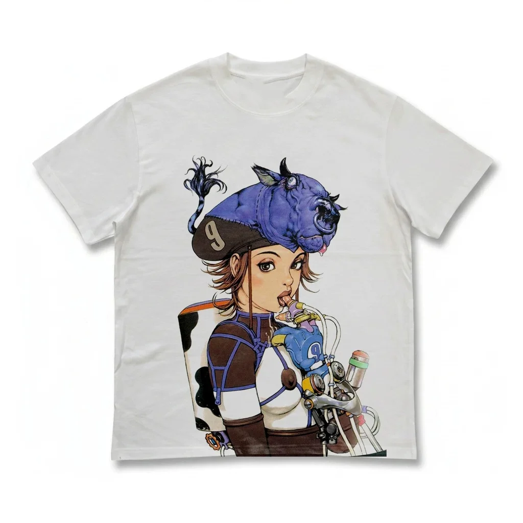Range Murata Cow Girl Retro Futurism Graphic T-Shirt Cotton Men Women Streetwear Tee