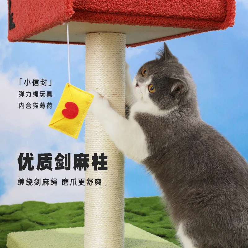 mailbox cat climbing frame sisal column cat toy cat nest integrated double door