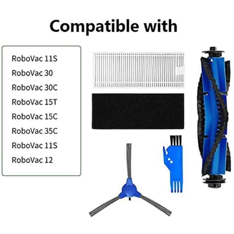 Replacement Parts Roller Brush Side Brushes Filters Compatible For Eufy Robovac 11S 30 Robot Vacuum Cleaner Accessories