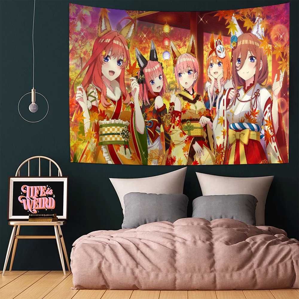 Cartoon Anime Quintessential Quintuplets DIY Wall Tapestry Hanging Tarot Hippie Wall Rugs Dorm Home Decor