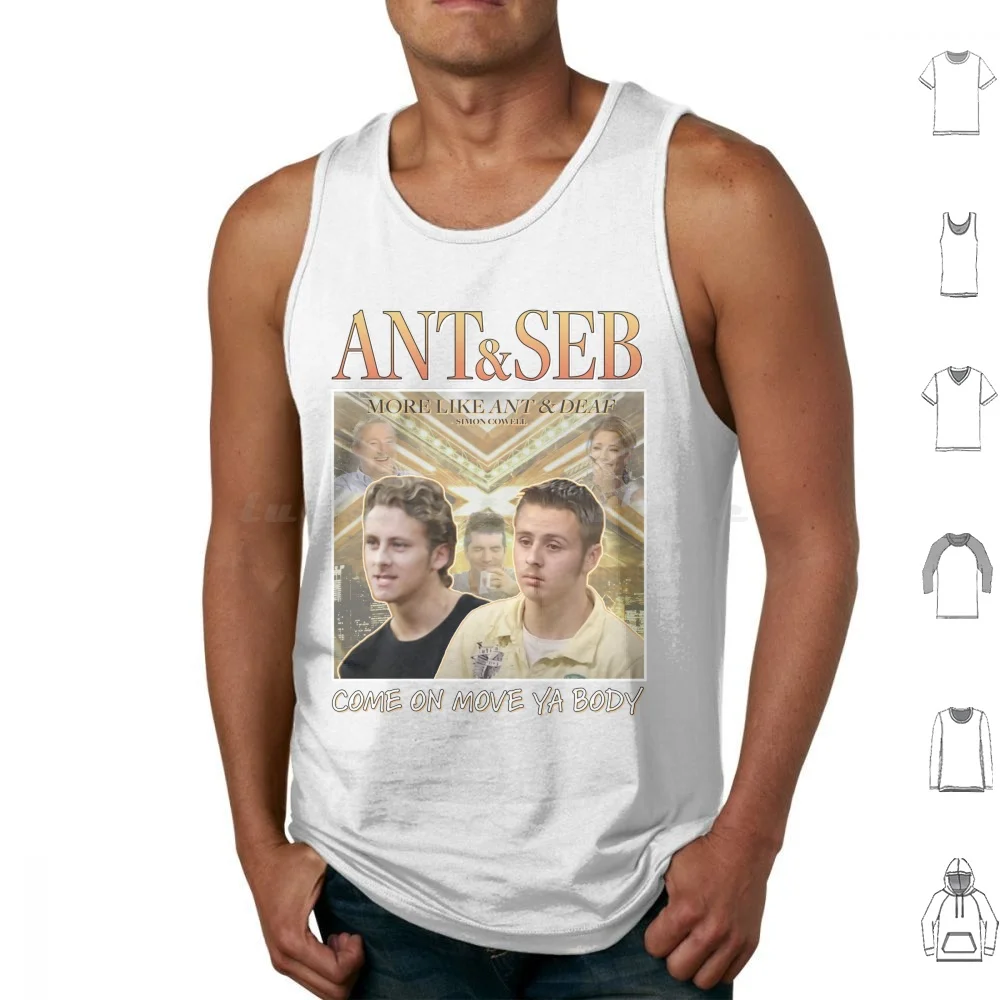 Formiga y Seb chica misteriosa X Factor camisetas sin mangas estampado algodón hormiga y Seb X Factor Simon Cowell Cheryl Cole Louis Walsh