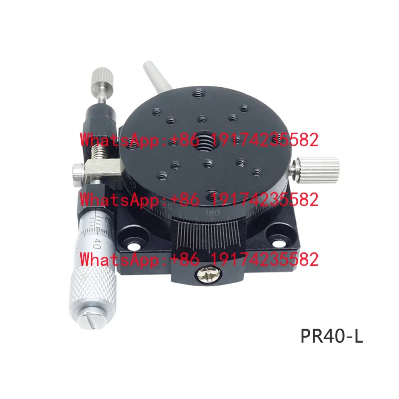 PDV PR40-L Aluminum Alloy Black Manual Rotation Stage Rotary Table Indexing Plate 1 Year Warranty Made In China