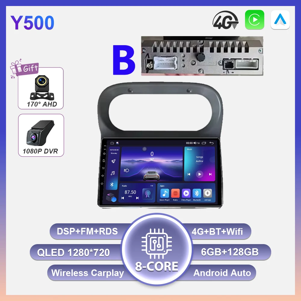 Android 16 Carplay Auto autoradio voor Renault Twingo 1 2005 - 2013 multimediaspeler autoradio Wifi BT scherm GPS navigatie